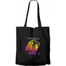 Z zepplin Robert Plant Manic Nirvana Siyah Fermuarlı Bez Çanta Gabardin