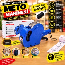 Ayb Tekstil Aksesuar Market ve Sanayi Tipi Meto Makinesi + 1 Ad Meto+ 1 Ad Yedek Keçe (Kutulu)