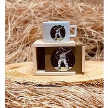 SBN - Store Prime The Dab Hareketi Yapan Astronot Tasarımlı Ahşap Kutulu Kupa