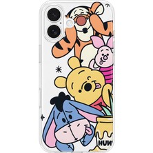 Mobilpad iPhone 17 Uyumlu Winnie The Pooh Desenli Şeffaf Telefon Kılıfı