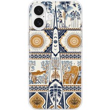 Mobilpad iPhone 17 Uyumlu Egzotik Desenli Şeffaf Telefon Kılıfı