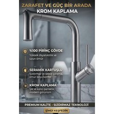 Banyonatural Spiralli Mutfak Evye Bataryası - Krom 1. Kalite Paslanmaz Pirinç Evye Musluğu