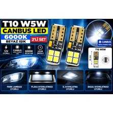 Taşıt Parçaları T10 W5W Canbus LED Ampul 6000K Beyaz Işık 12V Park Plaka Iç Aydınlatma 2'li Set