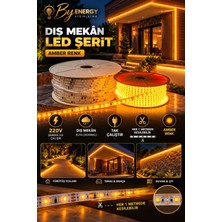 By Energy 220V Dış/iç Mekan Şerit LED (Tak Çalıştır) Amber 100 MT