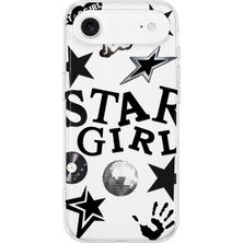Mobilpad iPhone 17 Air Uyumlu Star Girl Desenli Şeffaf Telefon Kılıfı