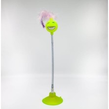 SBN - Store Prime Tineke Vantuzlu Yaylı Gülen Yüz Kedi Oyuncağı 1 Adet (Limon Yeşili)