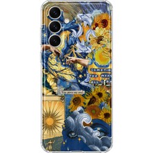 Mobilpad Samsung Galaxy A15 Uyumlu Van Gogh Kolaj Desenli Şeffaf Telefon Kılıfı