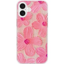 Mobilpad iPhone 17 Uyumlu Pastel Çiçek Desenli Şeffaf Telefon Kılıfı