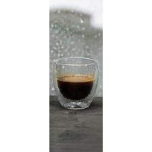 SBN - Store Prime Çift Cidarlı Buzlu Tasarım Kahve,, Su Bardağı, 250 Ml, Cam Bardak, 1 Adet - 12220