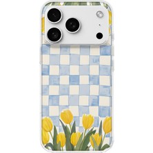 Mobilpad iPhone 17 Pro Uyumlu Laleler Desenli Şeffaf Telefon Kılıfı