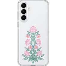Mobilpad Samsung Galaxy A35 Uyumlu Çiçek Desenli Şeffaf Telefon Kılıfı