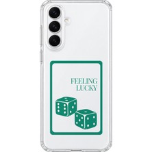 Mobilpad Samsung Galaxy A34 Uyumlu Feeling Lucky Desenli Şeffaf Telefon Kılıfı