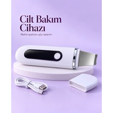 Techora Sale USB Şarjlı Metal Spatula Uçlu Beyaz Yüz ve Cilt Bakım Cihazı