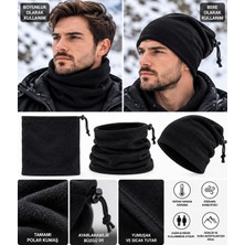 Feemels Unisex Polar Boyunluk Bere – Çok Amaçlı Ayarlanabilir Polar Boyunluk ve Bere Olarak Kullanım