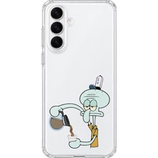 Mobilpad Samsung Galaxy A25 Uyumlu Squidward Desenli Şeffaf Telefon Kılıfı