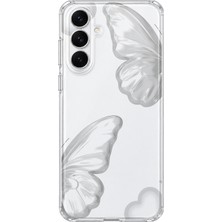 Mobilpad Samsung Galaxy A35 Uyumlu Kelebek Desenli Şeffaf Telefon Kılıfı