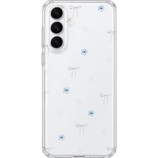 Mobilpad Samsung Galaxy A35 Uyumlu Çiçek Kalp Fiyonk Desenli Şeffaf Telefon Kılıfı