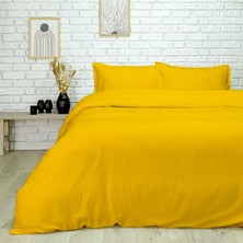 Taç Plain Düz%45 Viscoz%55 Pamuk Nevresim Takımı, Sarı, Çift Kişilik