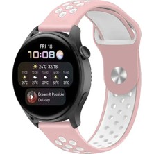 Samsung Uryport Watch 22MM Spor Delikli Kordon - Pembe-Beyaz