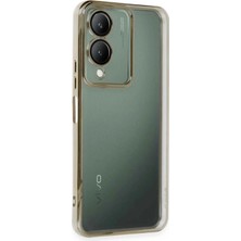Uryport Vivo Y17S Kılıf Razer Lensli Silikon - Gold