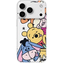 Mobilpad iPhone 17 Pro Uyumlu Winnie The Pooh Desenli Şeffaf Telefon Kılıfı