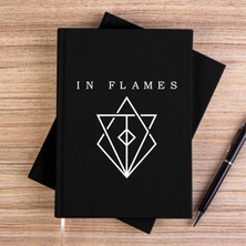 Zepplin Giyim In Flames Symbol Logo Siyah Çizgisiz Kanvas Defter