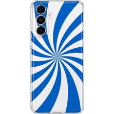 Mobilpad Samsung Galaxy A54 Uyumlu Spiral Dalgalar Desenli Şeffaf Telefon Kılıfı