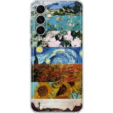 Mobilpad Samsung Galaxy A17 Uyumlu Van Gogh Desenli Şeffaf Telefon Kılıfı