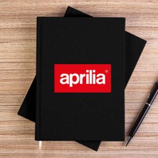Zepplin Giyim Aprilia Logo Siyah Çizgisiz Kanvas Defter