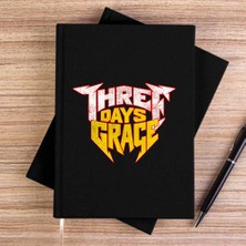 Zepplin Giyim Three Days Grace Text Color Siyah Çizgisiz Kanvas Defter
