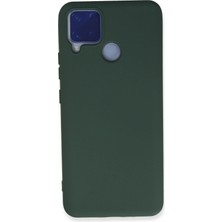 Uryport Realme C15 Kılıf Nano Içi Kadife Silikon - Koyu Yeşil