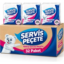 Özkan Ambalaj Temizlik 100 Lü 32 Paket Kare Servis Peçete Ekonomik Peçete 3200 Yaprak