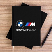 Zepplin Giyim Bmw Logo M Power Motorsport 2 Siyah Çizgisiz Kanvas Defter