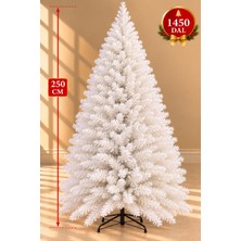 Eng Parti Dünyası Yılbaşı Çam Ağacı Beyaz 250CM 1450 Dal Demir Ayak