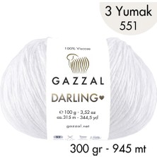 Darling 551 100% Viskon El Örgü İpliği, 3 Yumak,  Gazzal Resmi Satış Mağazası