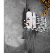 Yapışkanlı Duş Rafı, Delmeden Montaj Banyo Rafı, Paslanmaz Şampuanlık Organizer, Güçlü Yapışkanlı Duvar Rafı (Beyaz Tekli)