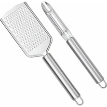 Paslanmaz Çelik Mutfak Rende ve Sebze Soyacağı Seti, Ergonomik Saplı, Çok Amaçlı Dayanıklı Rende, Soyacak, Meyve, Sebze ve Peynir Için Uygun Mutfak Aleti Seti