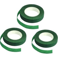 Nettenevime 3lü Set Çiçekçi Bandı Yeşil Renk Yapay Çiçek Latex Köpük Çiçek Sapı Sarma Yeşil Bant 30METRE