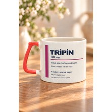 Mor Mürekkep Tripin Mizah Tasarımlı Pembe Kulplu Prime Kupa
