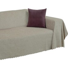 Latuda Home Premium Koltuk Örtüsü 175X300 Large Gramajlı Jakarlı Şönil Kum Beji / Kanepe Örtüsü / Kaymaz
