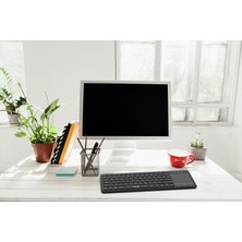 Str Store Inca IBK-568BT Dual Mod Bluetooth 5.0 + 2.4g Touch Pad Smart Keyboard Pil Seviyesi 2.2V 10 Metreye Kadar Kablosuz Kullanım Windows, Linux, Ios 13 ve Üzeri ile Android Işletim Sistemlerini Destekler