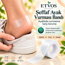 Etvos Şeffaf Ayak Vurması Önleyici Koruyucu Bant 5 cm x 5 M – Topuk, Ayak ve Parmak Için Sürtünme Karşıtı Esnek Bant
