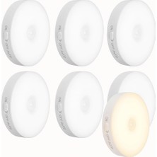 Sensörlü LED Gece Lambası Şarj Edilebilir ve Taşınabilir 4000K Işık USB ile Dolap Içi Merdiven Gardrop Altı Kullanımına Uygun Beyaz Işık Spot Lamba 1