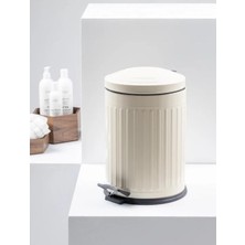 Die Grup Tr Vintage 5 Lt Yavaş Kapanır Kapaklı Ofis Mutfak Banyo Çöp Kovası, Krem