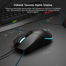 Str Store MS120 USB Kablolu 2400DPI 4 Tuşlu Rgb LED Aydınlatmalı Optik Gaming Optik Mouse Siyah