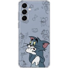 Mobilpad Samsung Galaxy A04S Uyumlu Kedi Desenli Şeffaf Telefon Kılıfı
