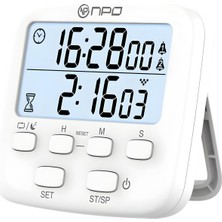 Npo NPT19 Çift Sayaçlı Dijital Kronometre Pomodoro Motivasyon Saati