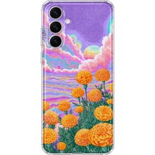 Mobilpad Samsung Galaxy A05S Uyumlu Çiçekler Desenli Şeffaf Telefon Kılıfı