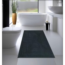 Cottoncrafty %100 Pamuk Dokuma Banyo Paspası, Banyo Halısı Vera 60X100 cm Makinede Yıka &amp; Kurut (Antrasit)