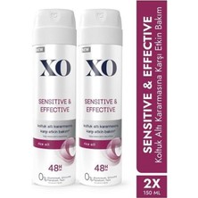 Xo Sensitive & Effective Kadın Deodorant, Rice Oil, 48 Saat Koruma, 2X150 ml